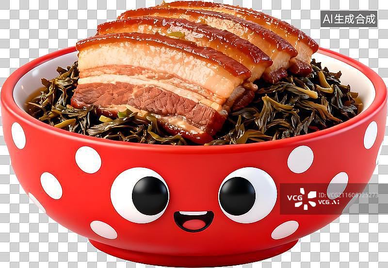 【AI数字艺术】3D风格中餐美食梅菜扣肉中式成品菜肴免抠元素图片素材