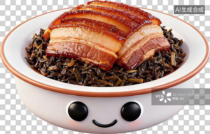 【AI数字艺术】3D风格中餐美食梅菜扣肉中式成品菜肴免抠元素图片素材