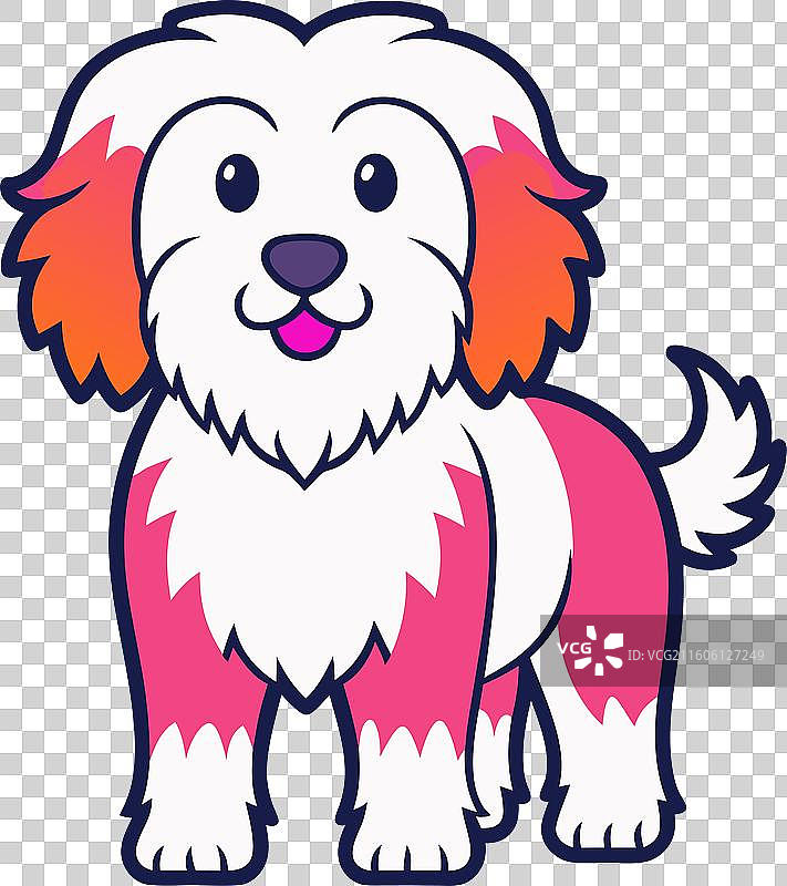 双色涂鸦狗，可爱风格图片素材