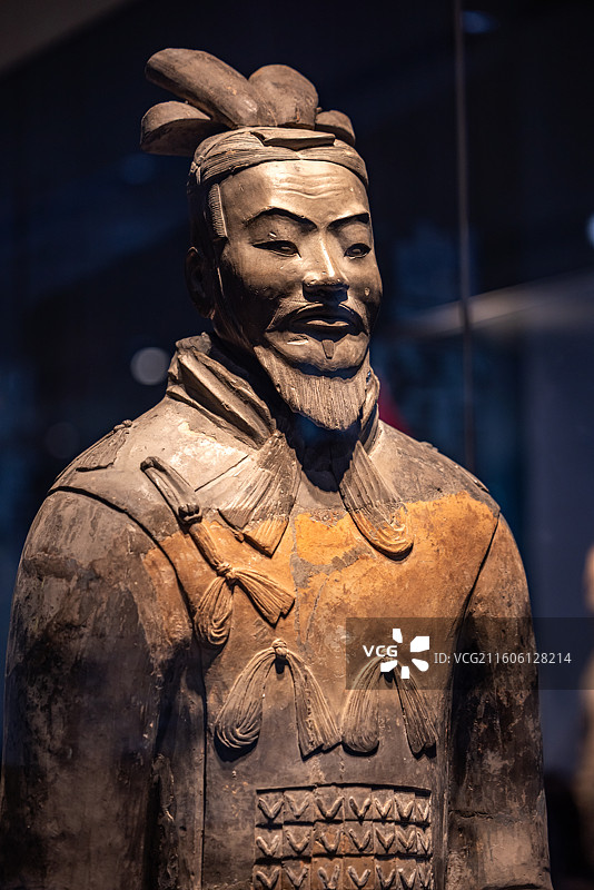 陕西历史博物馆秦汉馆收藏的秦始皇兵马俑图片素材