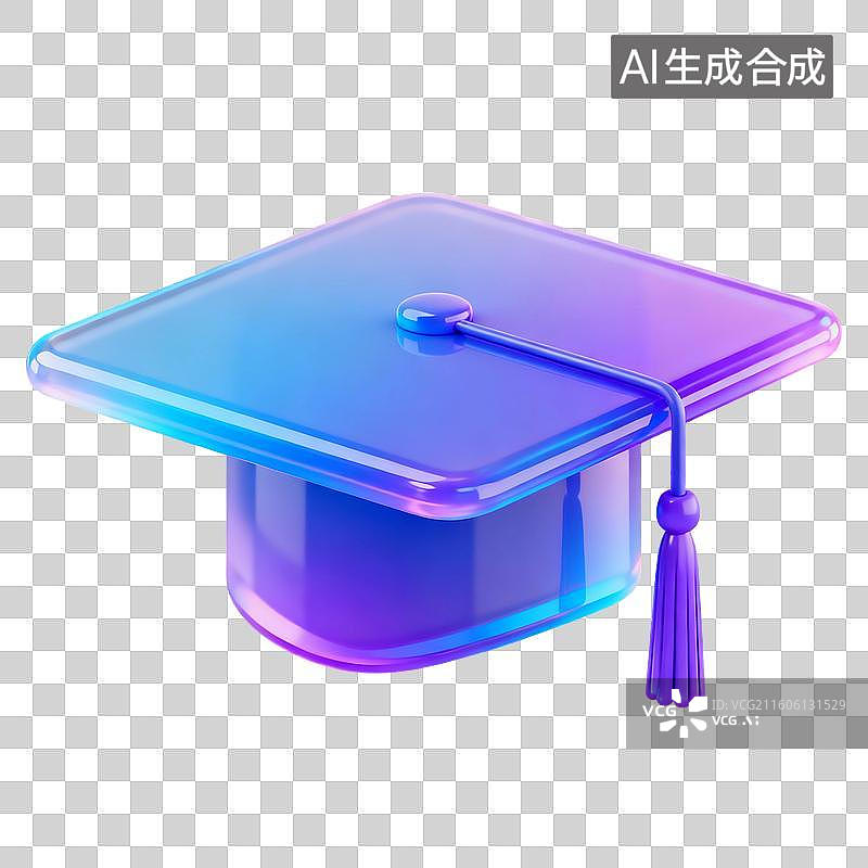 【AI数字艺术】3D渲染，博士帽，学士帽，毕业季，图形图标，免抠元素图片素材