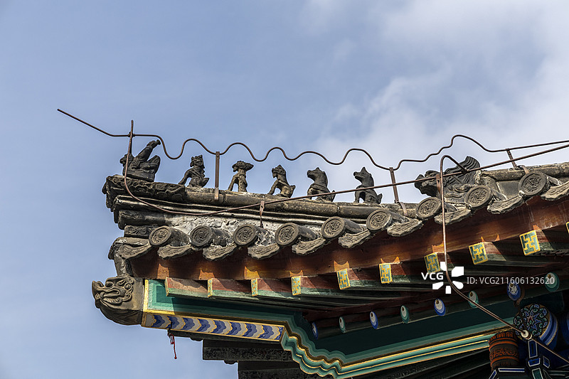 天津市古文化街天后宫：正殿脊兽图片素材