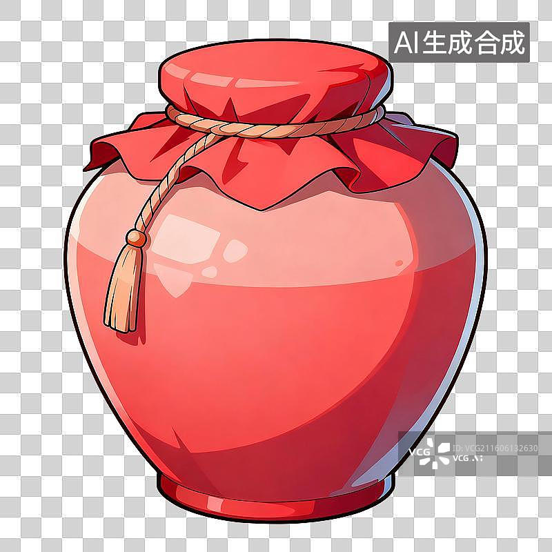 【AI数字艺术】中国风手绘插画，国风素材，酒缸，酒坛子，酿酒，绍兴黄酒，花雕酒，女儿红，传统文化，酒文化，免抠元素图片素材