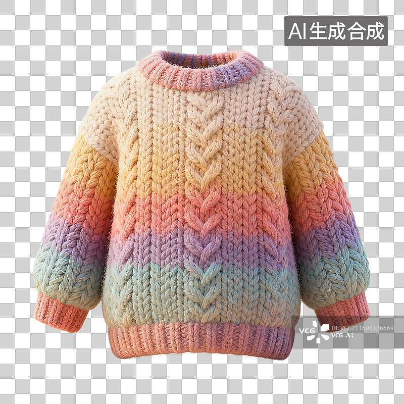 【AI数字艺术】3D渲染，毛衣，针织上衣，羊毛衫，针织羊毛上衣，冬天厚衣服，上衣，免抠元素图片素材
