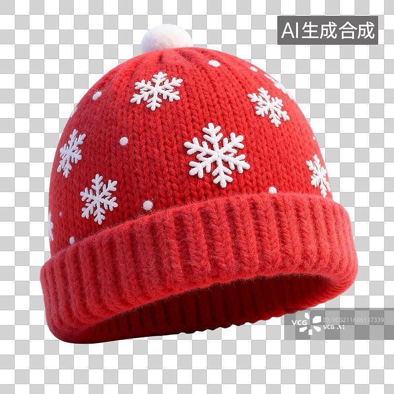 【AI数字艺术】3D渲染，羊毛针织帽，毛线针织帽子，秋天，冬天，冬天厚衣服，免抠元素图片素材