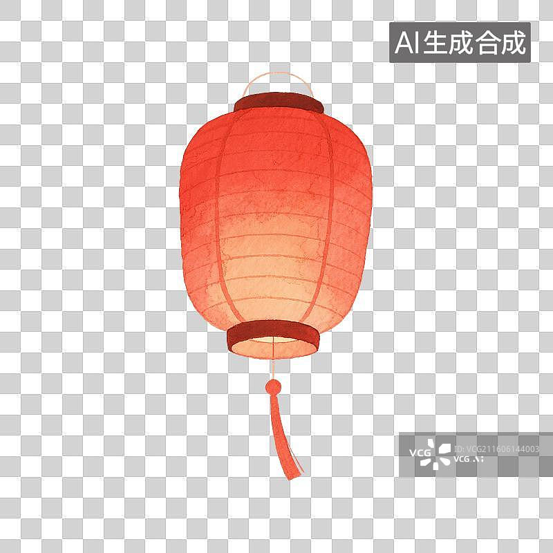 【AI数字艺术】国风手绘插画，传统纸灯笼，孔明灯，灯笼，天灯，春节，新年，中秋节灯会，元宵节庙会，中元节，免抠元素图片素材