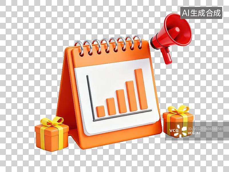 【AI数字艺术】日历图表与礼物盒图片素材