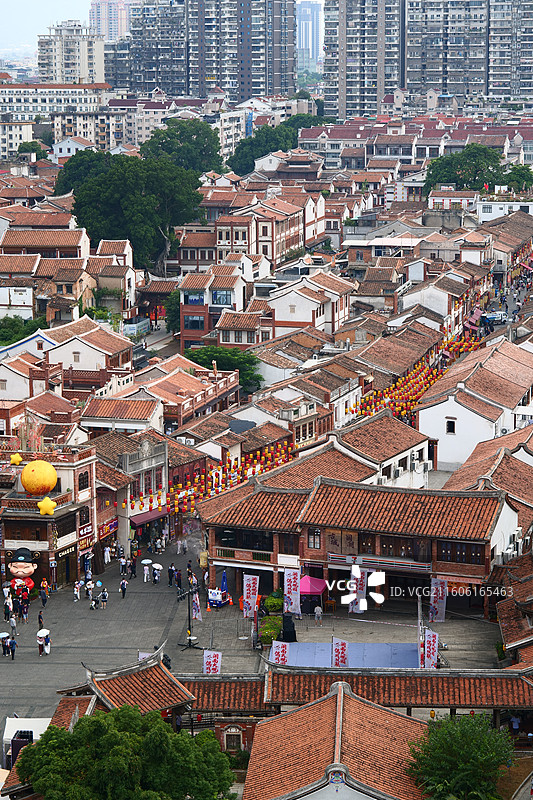 福建漳州古城鸟瞰图片素材
