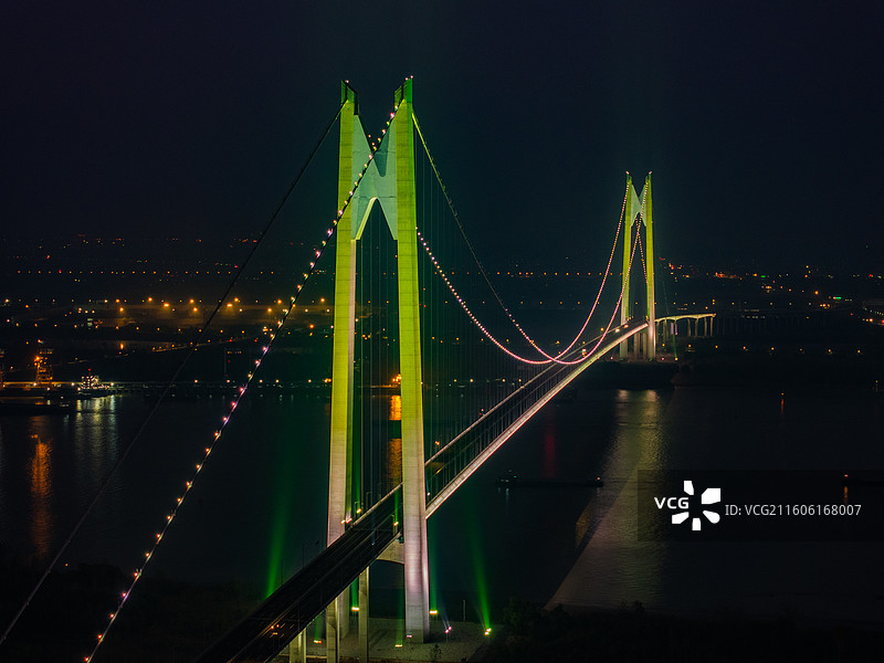 航拍南京新生圩长江大桥，南京仙新路过江通道图片素材