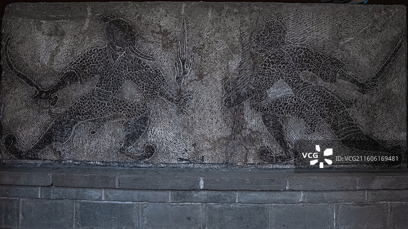 曲阜孔庙 神庖汉画像石二展室 1937年出土于曲阜韩家铺的双室石椁墓图片素材