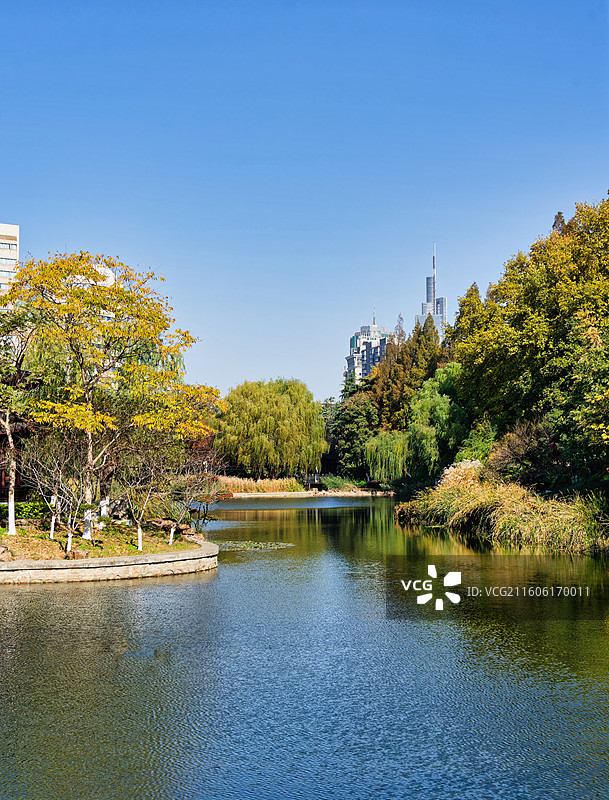 深秋的南京乌龙潭公园图片素材