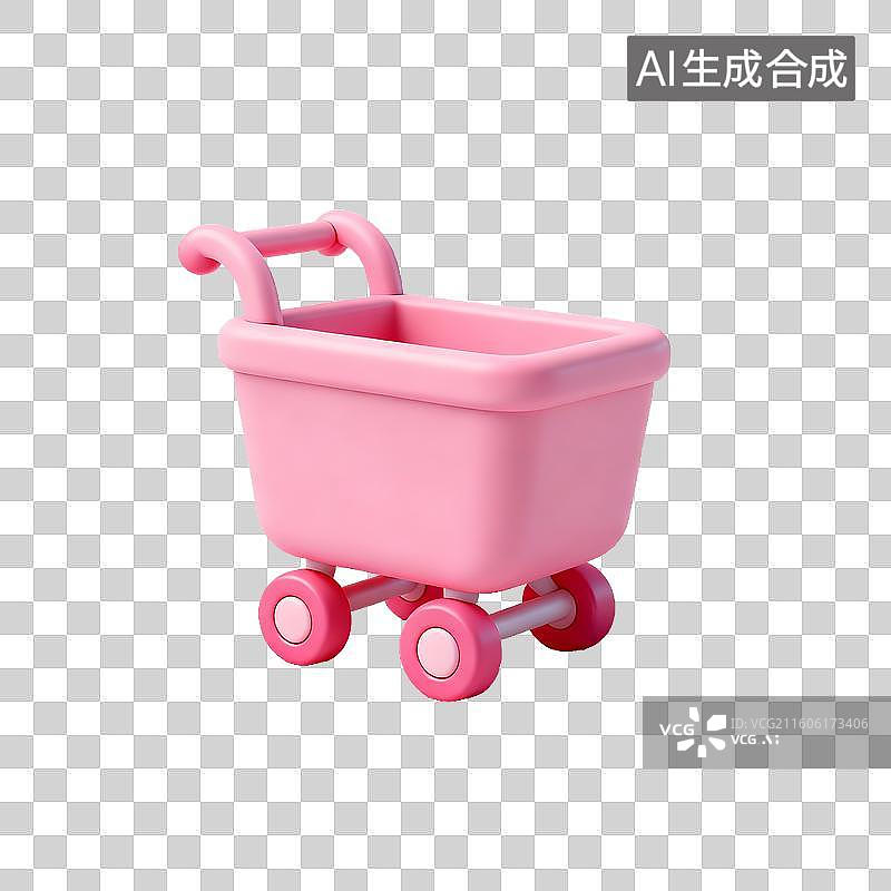 【AI数字艺术】粉色儿童玩具手推车图片素材