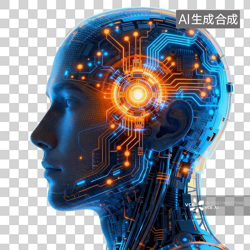 【AI数字艺术】科技 脑机 人脑电路科技融合图像图片素材
