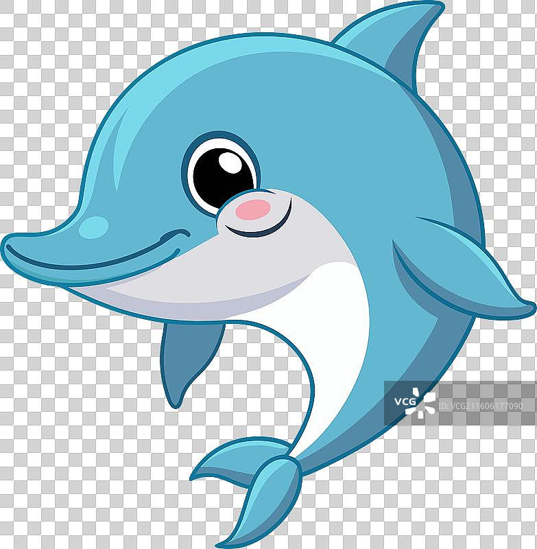 卡通海豚鱼的微笑图片素材