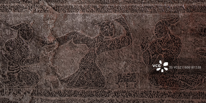 曲阜孔庙 神庖汉画像石二展室 1937年出土于曲阜韩家铺的双室石椁墓图片素材