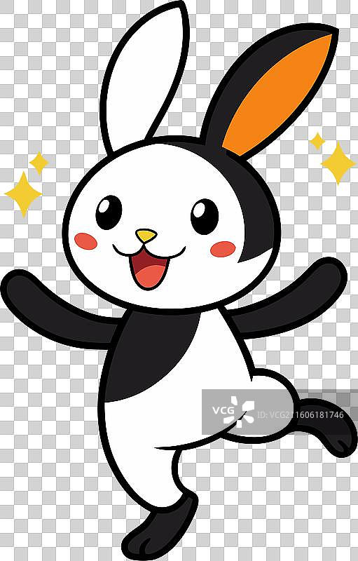 荷兰兔可爱地跳舞图片素材