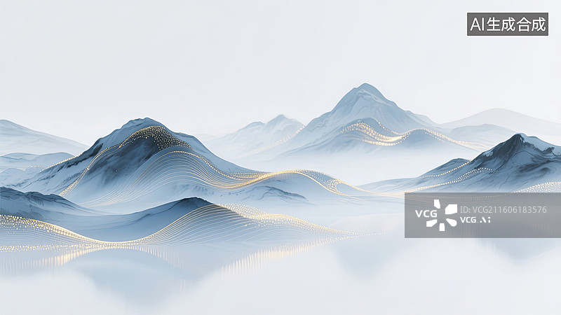 【AI数字艺术】国风水墨山水抽象背景图片素材