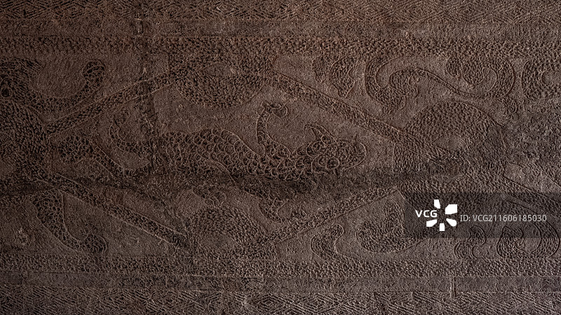 曲阜孔庙 神庖汉画像石二展室 1937年出土于曲阜韩家铺的双室石椁墓图片素材