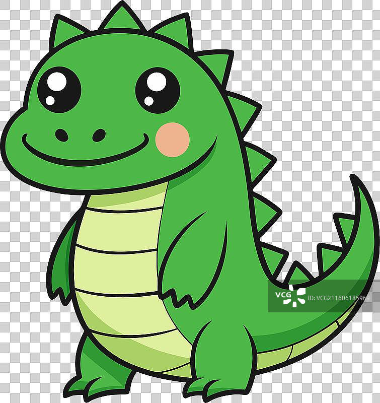 矮小的鳄鱼，卡哇伊风格图片素材