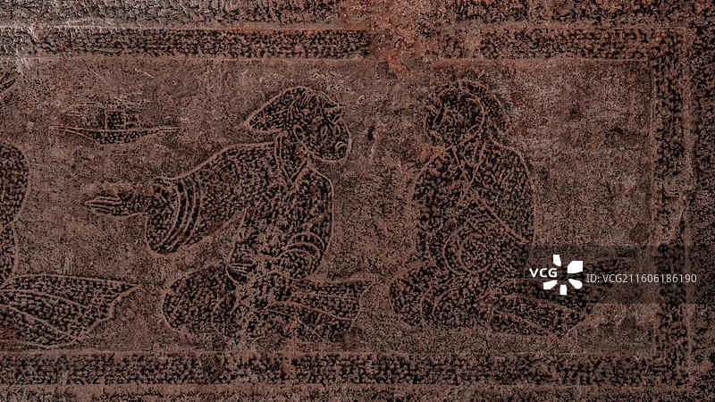 曲阜孔庙 神庖汉画像石二展室 1937年出土于曲阜韩家铺的双室石椁墓图片素材