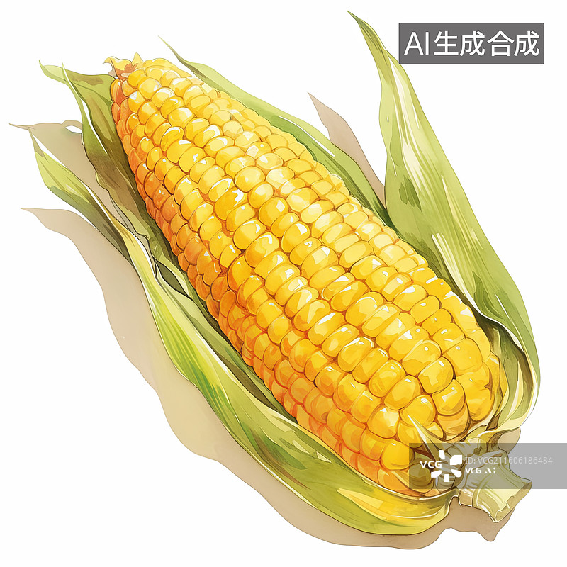 【AI数字艺术】金黄色玉米棒特写图片素材