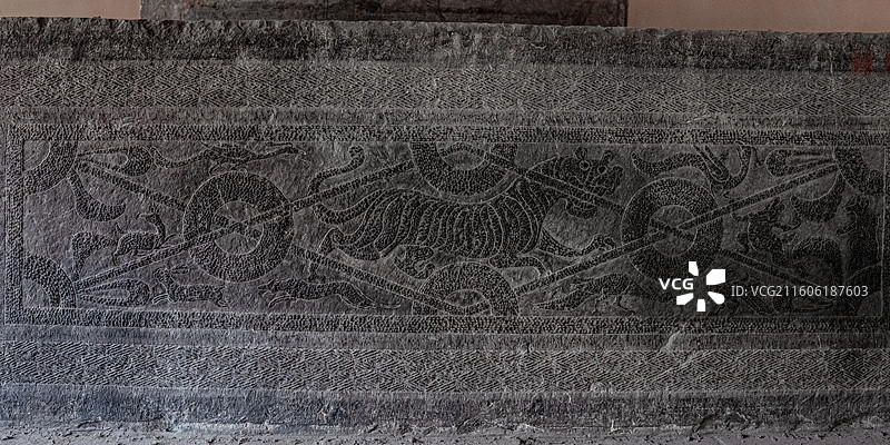 曲阜孔庙 神庖汉画像石二展室 1937年出土于曲阜韩家铺的双室石椁墓图片素材