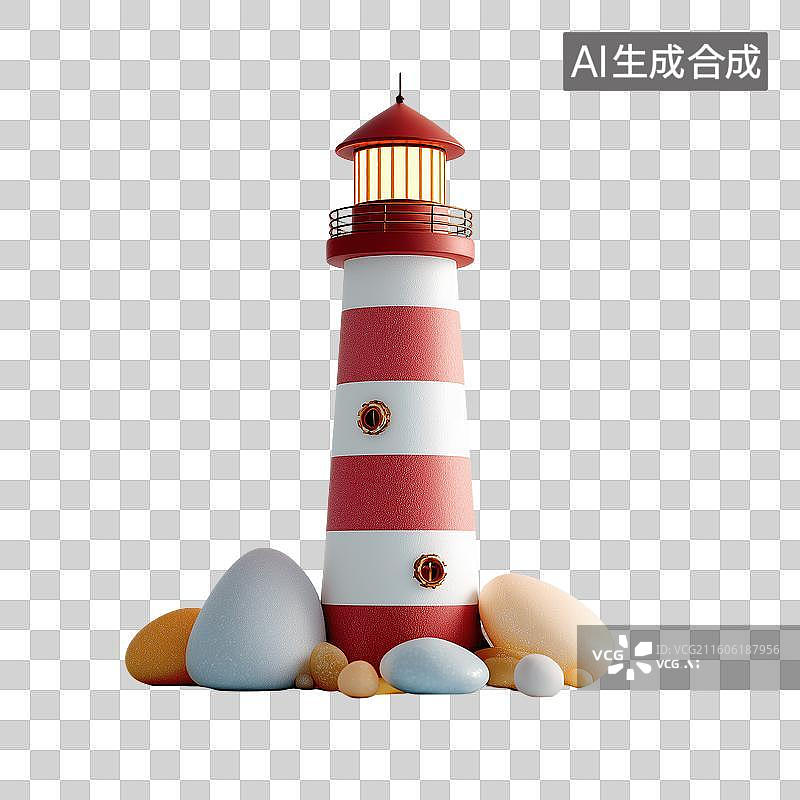 【AI数字艺术】3d卡通灯塔图片素材