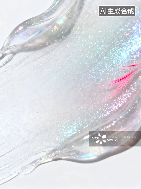 【AI数字艺术】一两撇粉红色隐藏在透白背景里，细腻亮闪图片素材