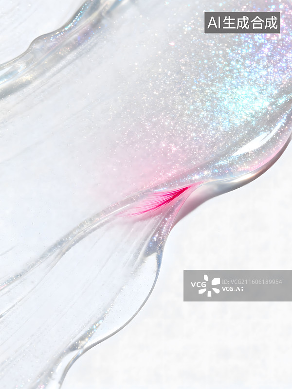 【AI数字艺术】一两撇粉红色隐藏在透白背景里，细腻亮闪图片素材