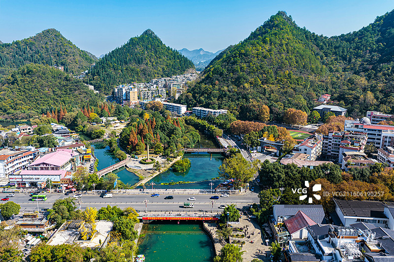 贵阳花溪十里河滩暮秋初冬色彩斑斓景色如画充满诗意与生机的地方图片素材