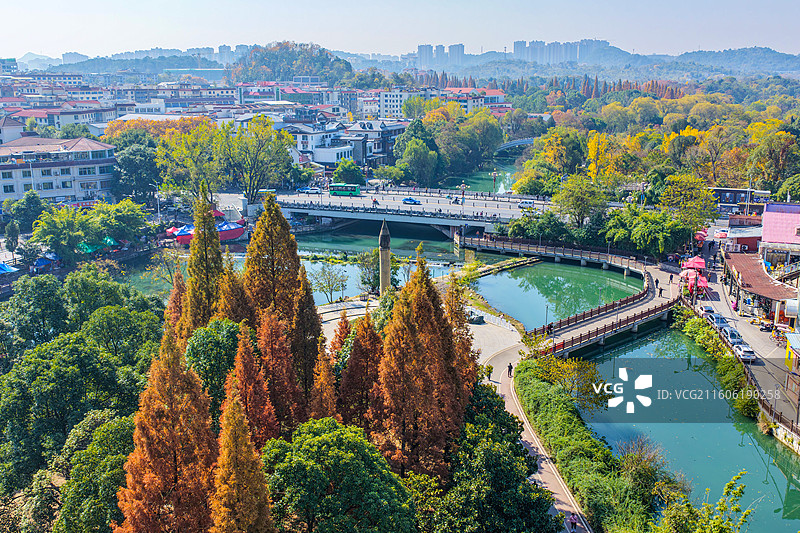 贵阳花溪十里河滩暮秋初冬色彩斑斓景色如画充满诗意与生机的地方图片素材