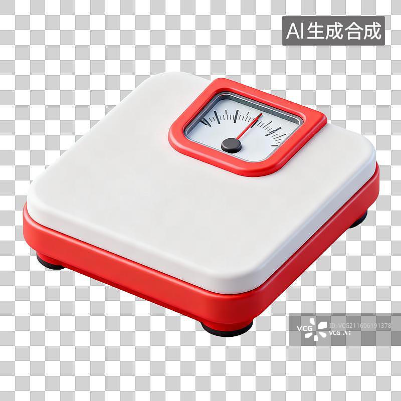 【AI数字艺术】3D拟物风格医疗器械医疗用品元素电子称称重图片素材