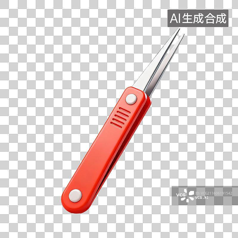 【AI数字艺术】3D拟物风格医疗器械医疗用品元素手术镊子图片素材