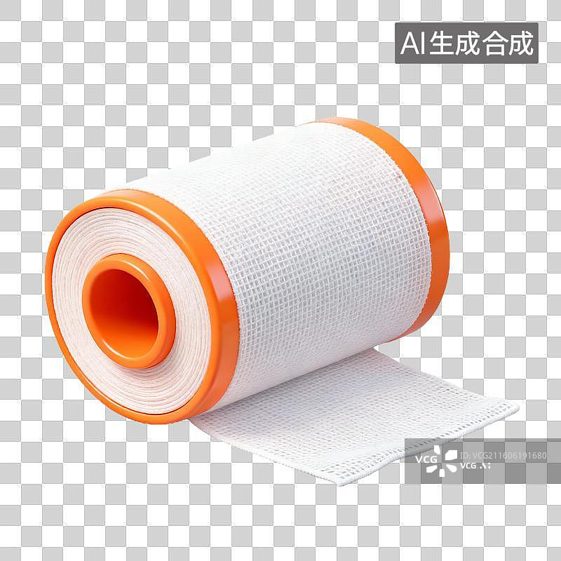 【AI数字艺术】3D拟物风格医疗器械医疗用品元素纱布图片素材