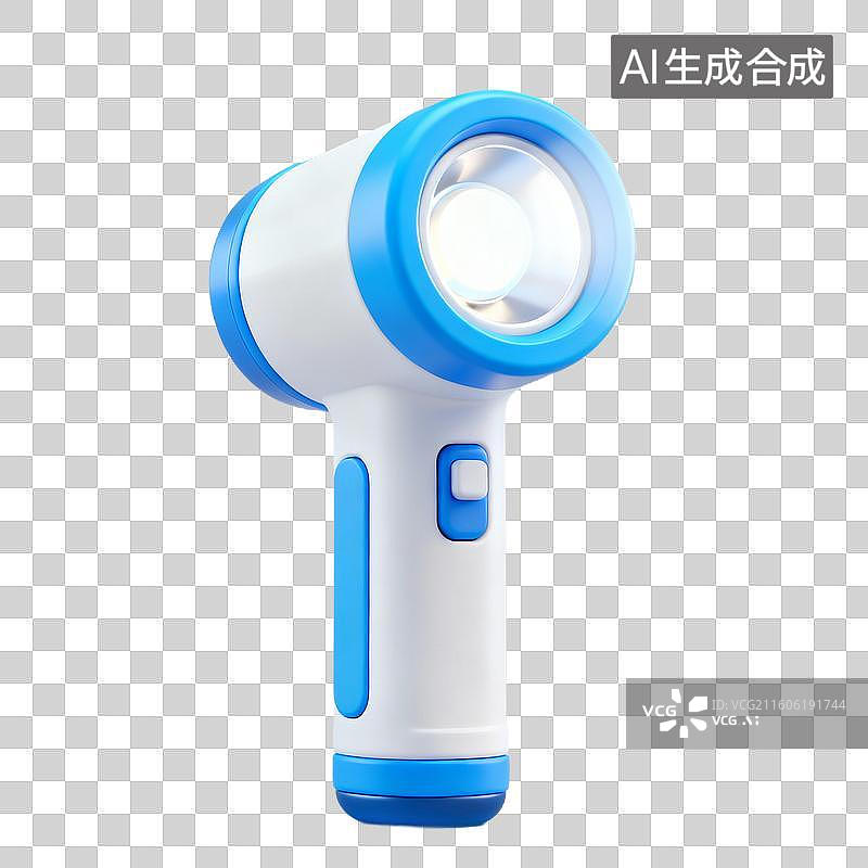 【AI数字艺术】3D拟物风格医疗器械医疗用品元素手电筒图片素材