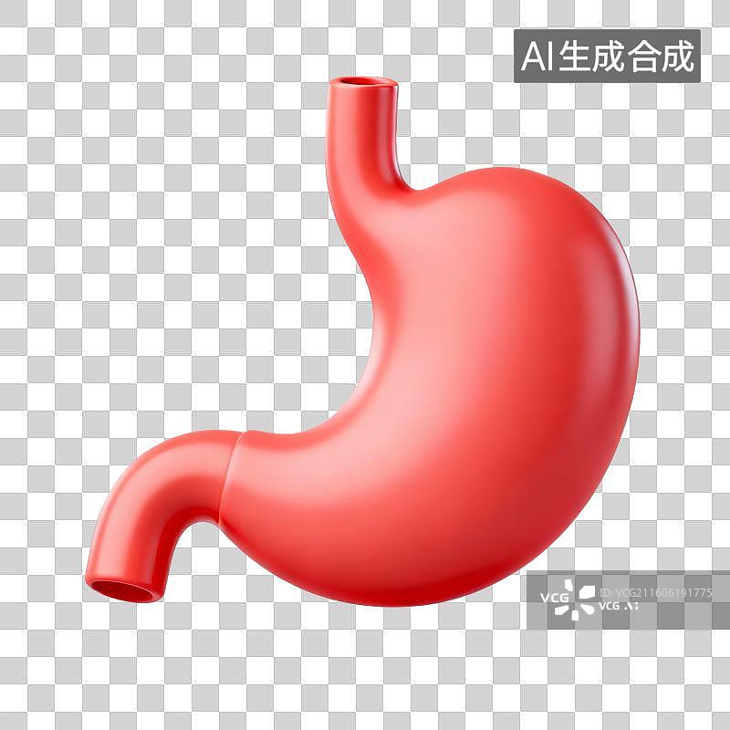 【AI数字艺术】3D拟物风格医疗器械医疗用品元素器官胃图片素材
