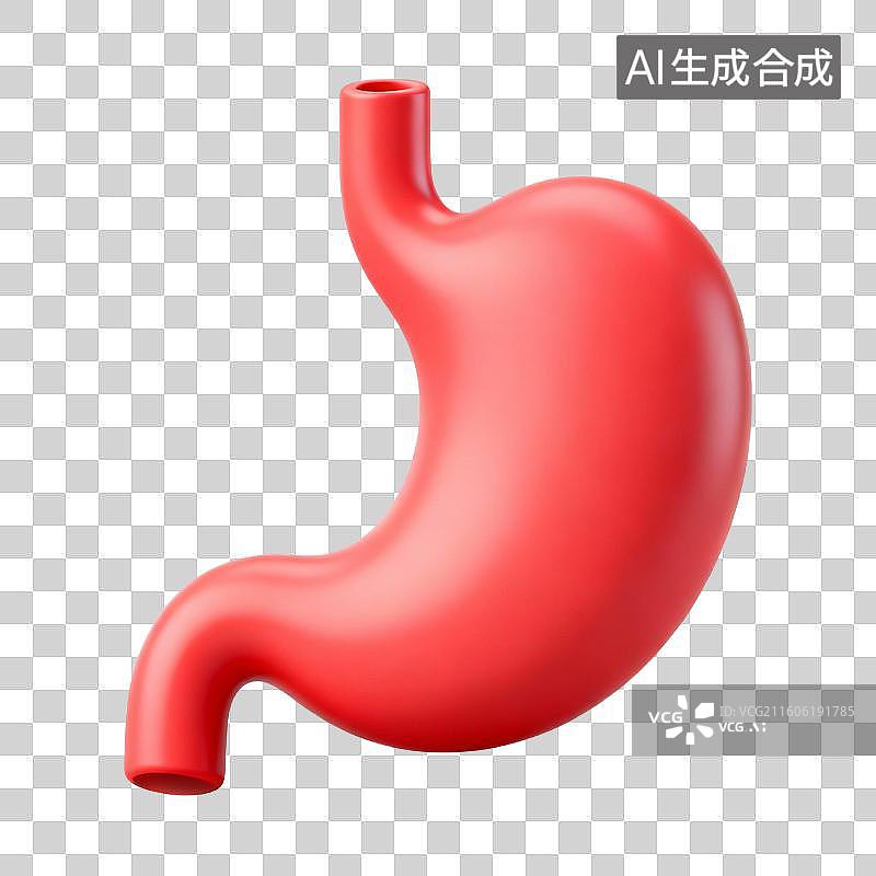 【AI数字艺术】3D拟物风格医疗器械医疗用品元素器官胃图片素材