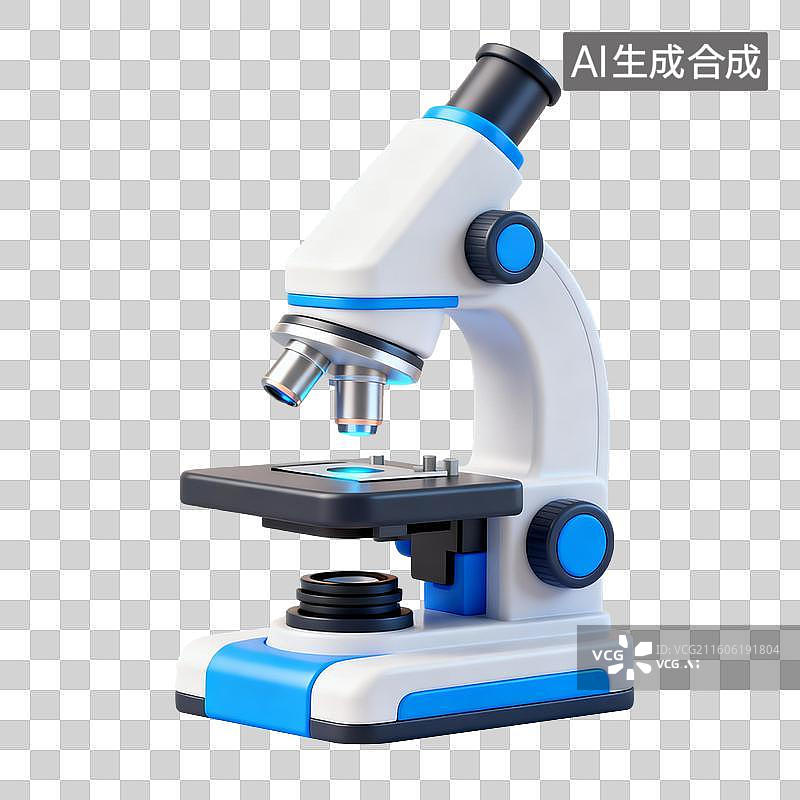 【AI数字艺术】3D拟物风格医疗器械医疗用品元素显微镜图片素材