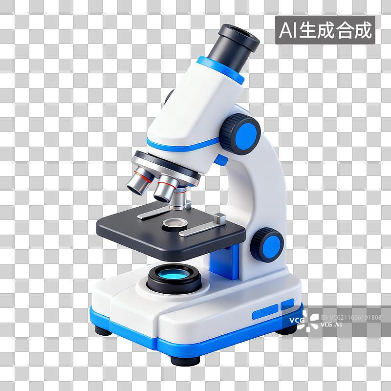 【AI数字艺术】3D拟物风格医疗器械医疗用品元素显微镜图片素材