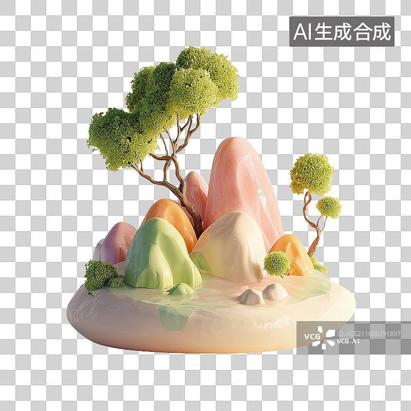 【AI数字艺术】3d迷你小岛图片素材