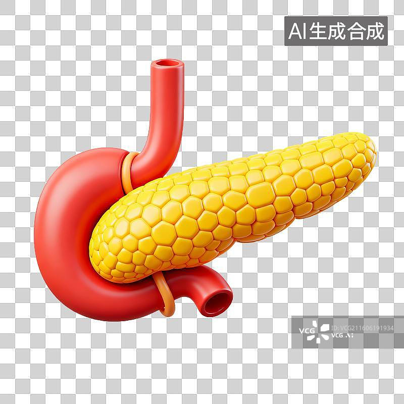【AI数字艺术】3D拟物风格医疗器械医疗用品元素器官胰腺图片素材