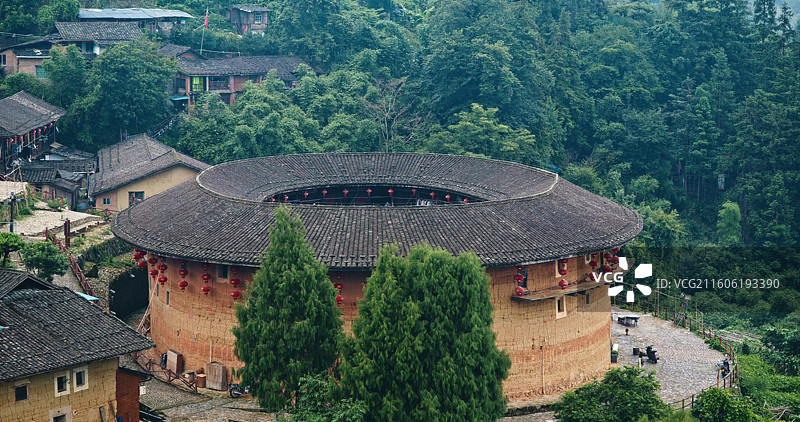 航拍福建土楼图片素材