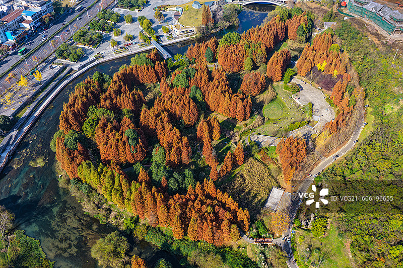 贵阳花溪十里河滩暮秋初冬色彩斑斓景色如画充满诗意与生机的地方图片素材