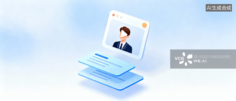 【AI数字艺术】虚拟会议界面人物展示图片素材