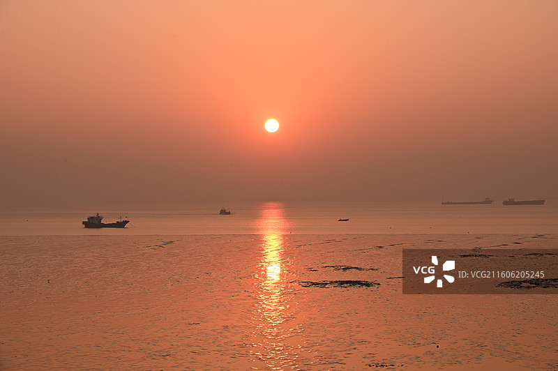 浙江省嘉兴市海盐县观海园日出图片素材