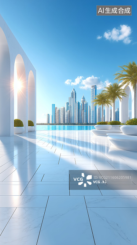 【AI数字艺术】现代建筑与城市海景图片素材