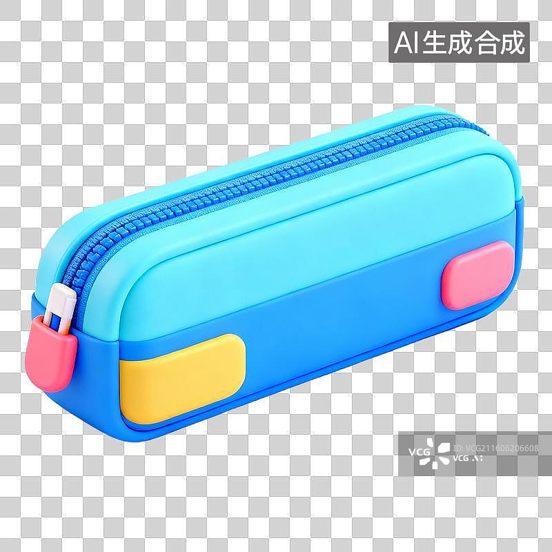 【AI数字艺术】3D拟物风格教育器具用品元素笔袋铅笔图片素材