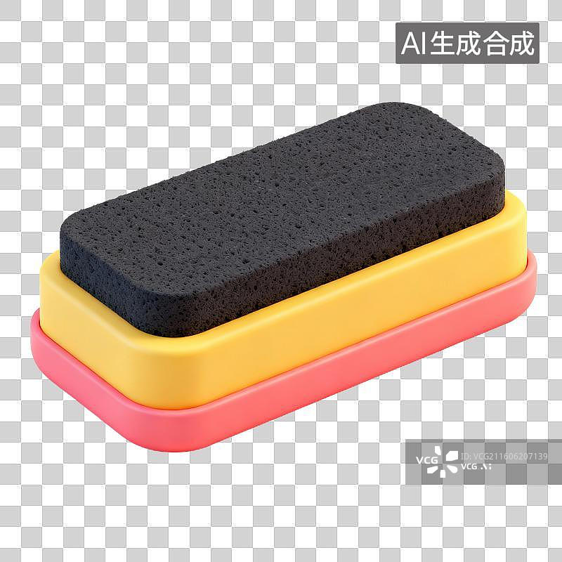 【AI数字艺术】3D拟物风格教育器具用品元素黑板黑板擦图片素材