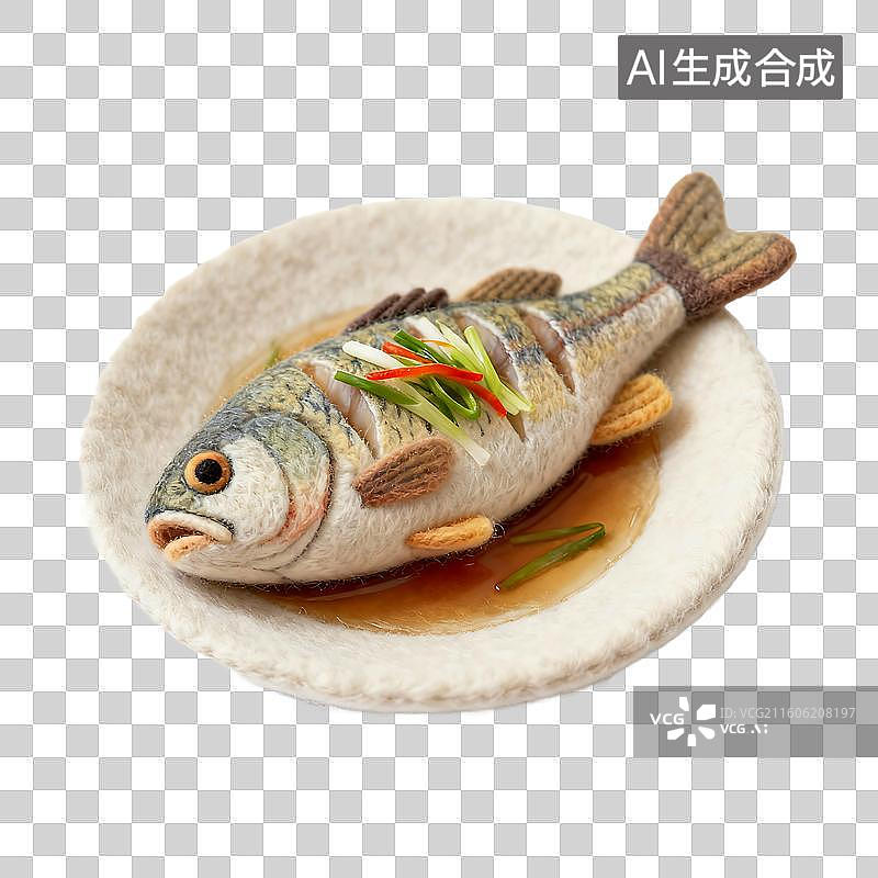 【AI数字艺术】可爱温馨毛毡风格年夜饭美食元素图片素材