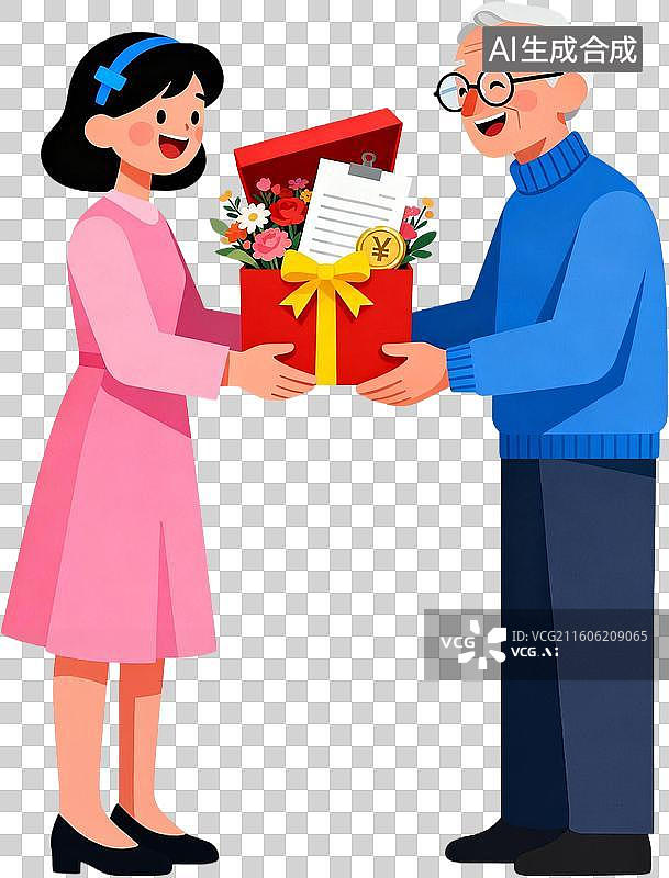 【AI数字艺术】扁平卡通插画人物父亲节爸爸和孩子开心的玩耍快乐亲子时光插画元素免抠图形图片素材